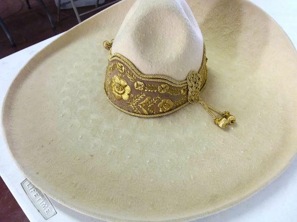 Sombrero Charro de Lana. Color Beich.Charro Hats size 7 americano  56 mex