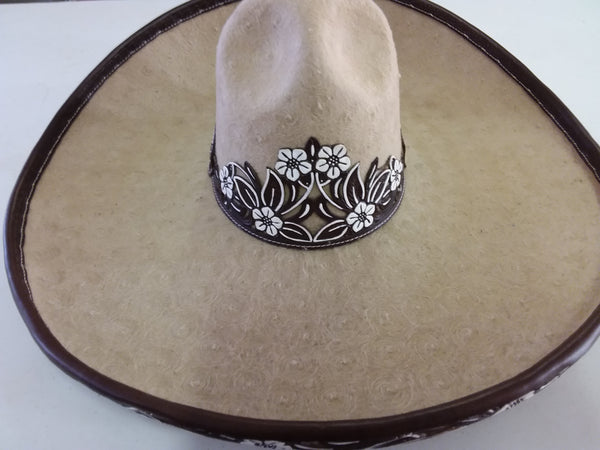 Sombrero Charro de Lana. Color Beich Charro Hats 58 mex 7-1/4 americano