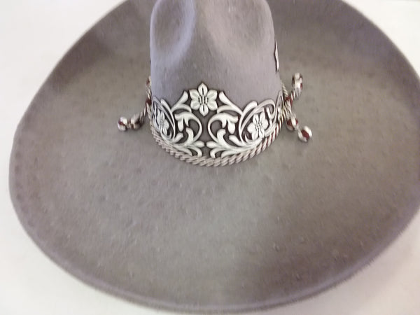 Sombrero Charro de Lana. Color Gris . Charro Hats 7-1/2 Americano 60 mex