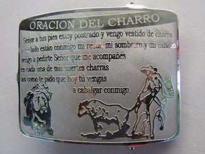 Hebilla  "Oracion del Charro". Belt Buckle